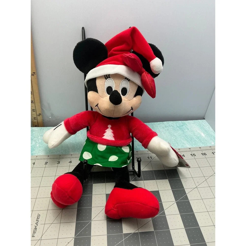 Disney Minnie Mouse Christmas Plush Kohl's Cares Holiday Santa Hat Red Green 12
